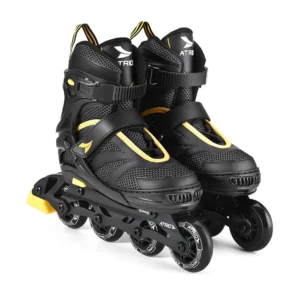 Patins Inline Regulável Tamanho 33-36 M Preto e Amarelo Atrio