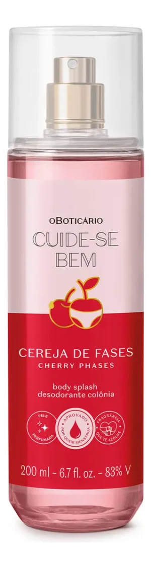 Body Splash Desodorante Colônia Cereja De Fases 200Ml - Imagem 2