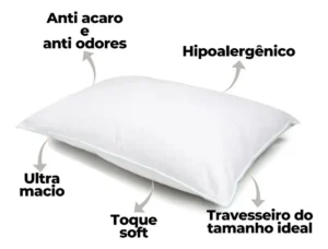 Travesseiro ultra Macio Penas E Plumas Sintéticas 50x70 - Imagem 2