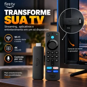 Amazon Fire TV Stick 4K Wi-Fi 6 Alexa 8GB Controle por Voz - Imagem 2