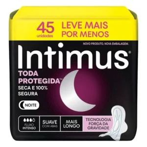 Absorvente Intimus Tripla Proteção Noite Suave Com Abas Fluxo intenso 45 Unidades